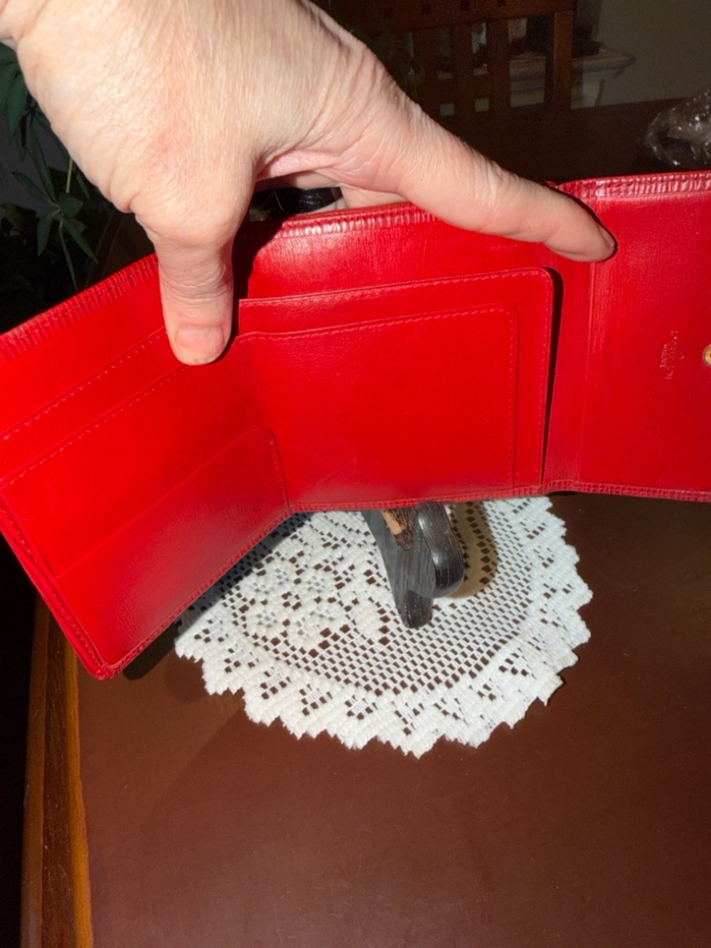 Louis Vuitton Red Epi Leather Compact Wallet with LV Emboss - Picture 3 of 7